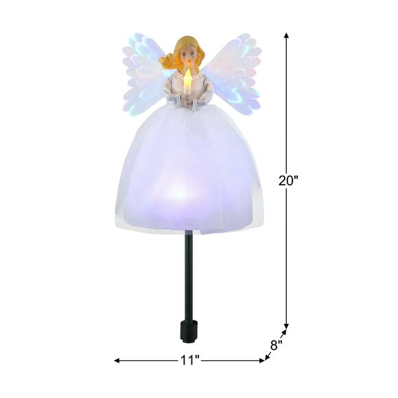 Mr. Christmas Animated Moving Tree Topper Fiber Optic Light Up Angel White LED - Picture 7 of 9